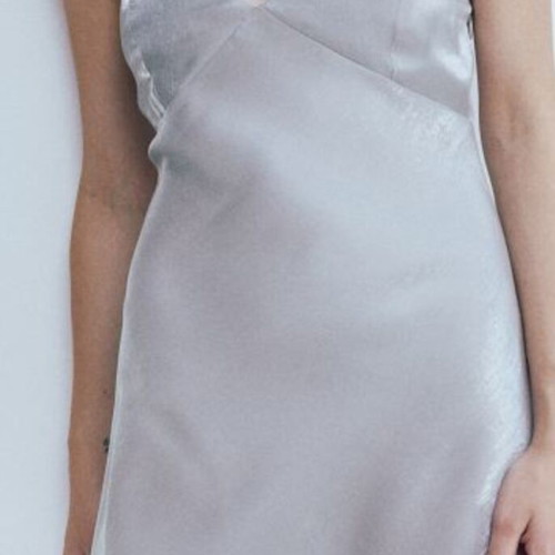 Satin mini dress H&M silver XL new