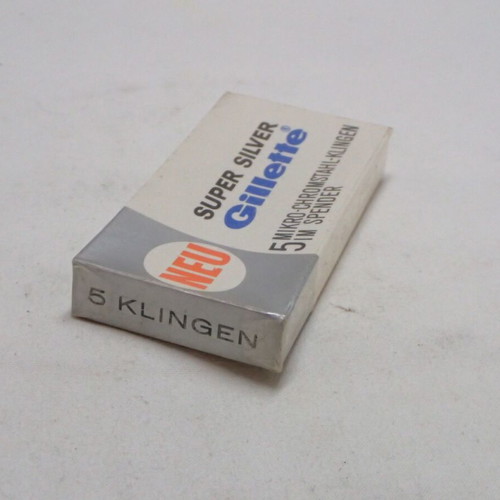 Vintage Gillette Super Silver dispenser sealed with 5 double-edged blades