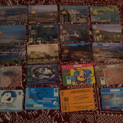 Phone cards used, pack of 20 pieces