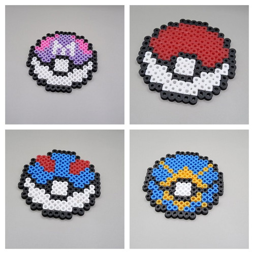 4 Διακοσμητικές Pokeballs σαν καινούργιες, χάντρες 8,5cm