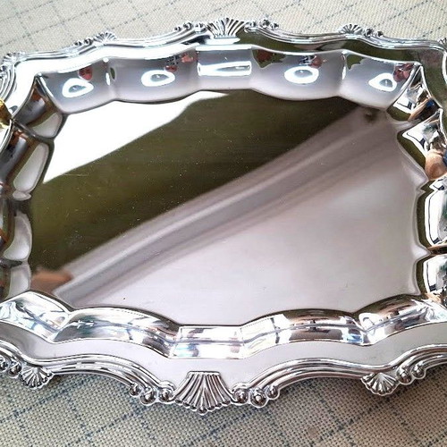 Serving tray stainless steel like new, 34 cm