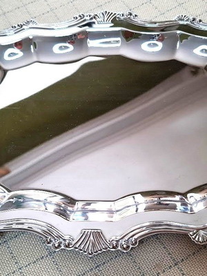 Serving tray stainless steel like new, 34 cm
