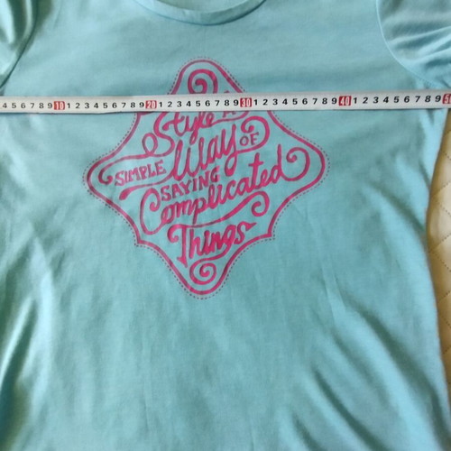 KVL women's t-shirt like new, blue with pink print