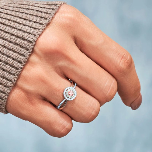 Ring with blue and red stones, elegant design