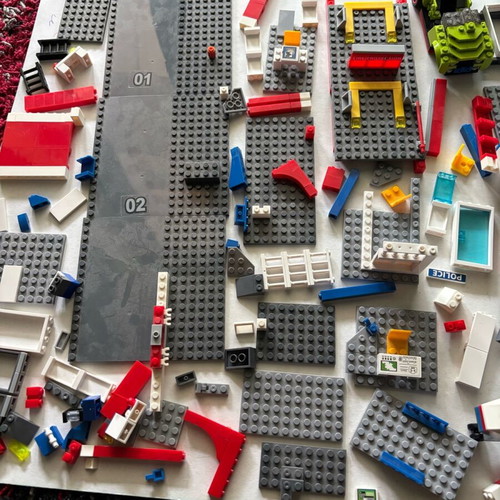 Various vehicles and parts from compatible blocks used