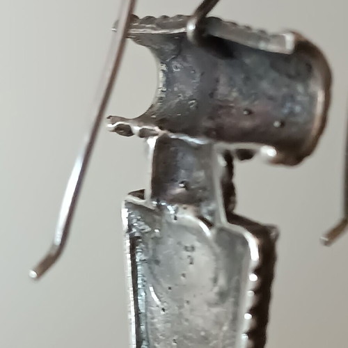 Silver earrings 950 like new, about 4cm, with box