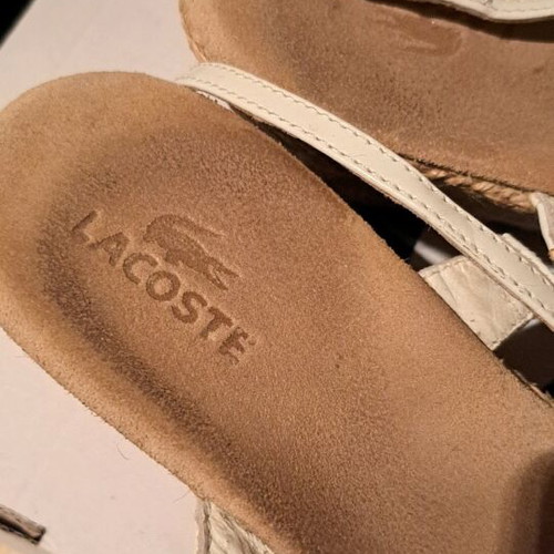 Lacoste espadrilles used, white, size 37