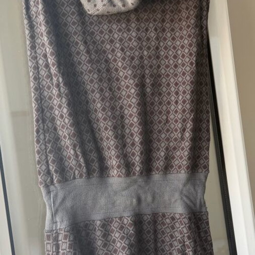 Helmi gray checkered dress used, size large with hood and pockets