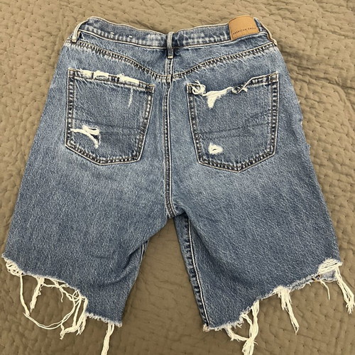 American Eagle denim shorts Bermuda with rips like new, size M