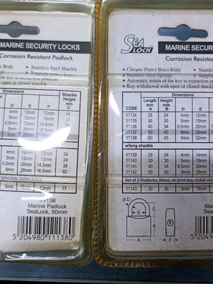 Λουκέτα ανοξείδωτα θαλάσσης 50mm και 60mm νέα