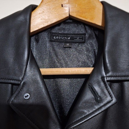 Men's Faux Leather Coat Black Size M New