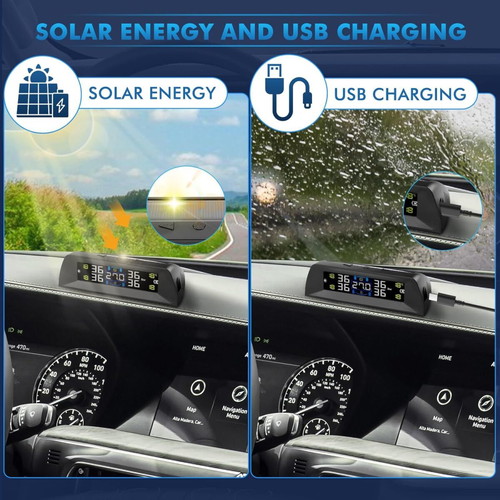 TPMS tire pressure monitoring system like new with solar charging