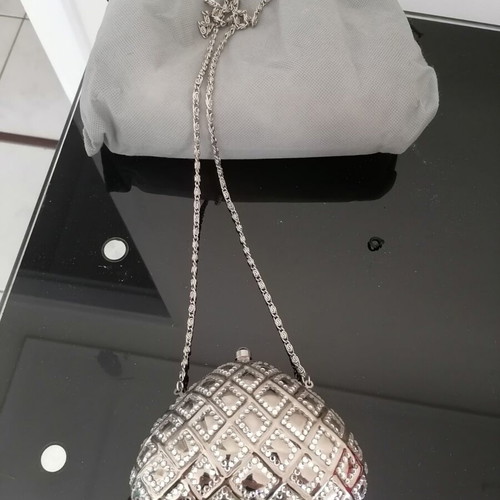 Sofronas Silver Crossbody Bag New with Velvet Lining and Case