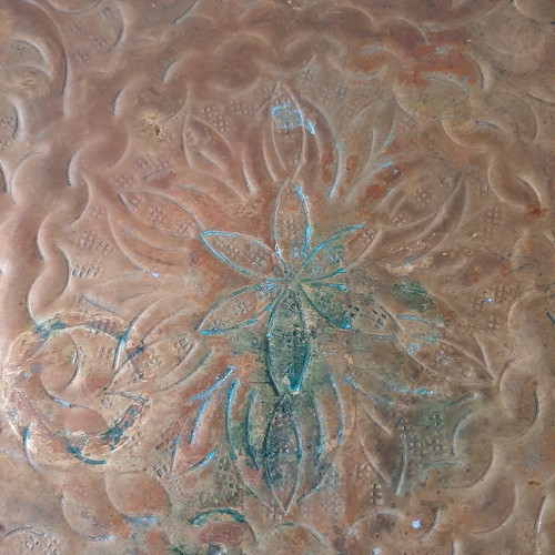 Copper tray used, over 100 years old with patina