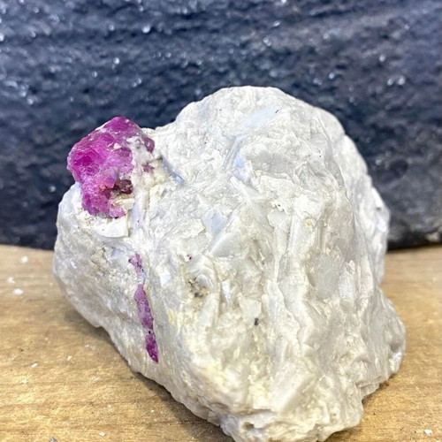 Natural rare raw ruby specimen in feldspar new