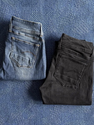G-Star Raw Lynn D-Mid Waist Super Skinny Jeans used, black and blue