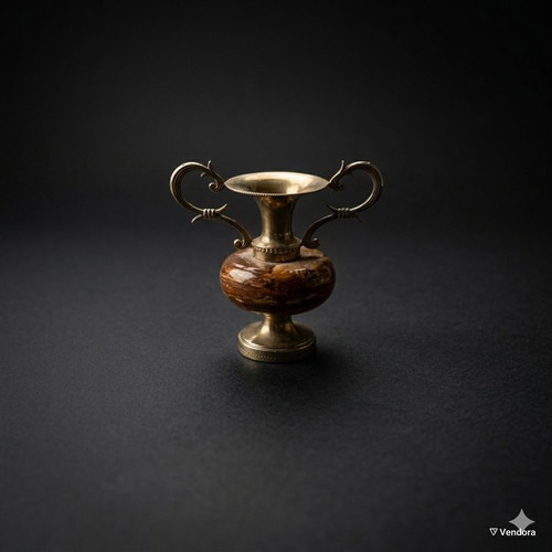 Decorative amphorae set of 3 from brass and onyx, like new