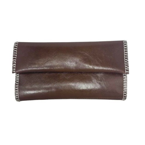 Brown PU Tobacco Pouch 15.5 x 8 cm new