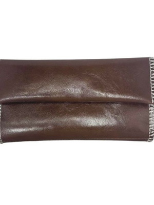 Brown PU Tobacco Pouch 15.5 x 8 cm new