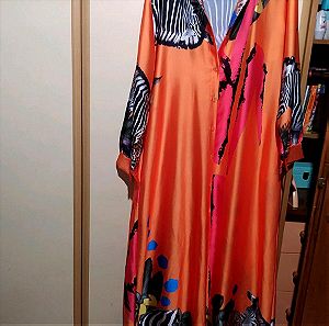 σατέν ολοκαίνουργιο κιμονό-φορεμα με κουμπιά