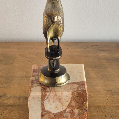 Art Deco brass sheep bookends, original pair on marble bases