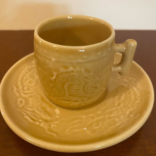 Vintage Chinese embossed dragon cup new