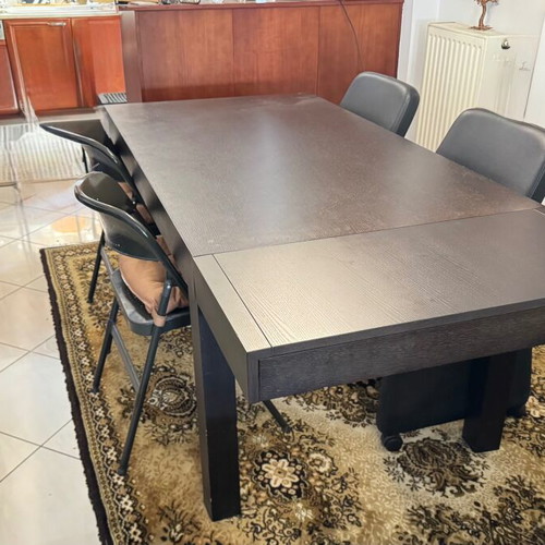 Extendable dining table used, wenge finish