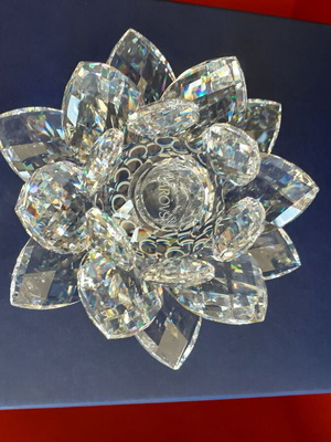 Swarovski large lotus candle holder new