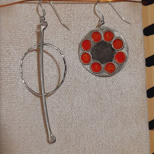 Modern silver earrings 925 silver enamel new