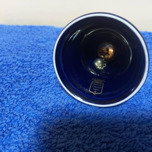 Limoges porcelain bell used with cobalt blue and 22k gold details