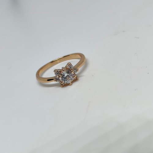 Ring rose gold with flower-shaped crystal like new