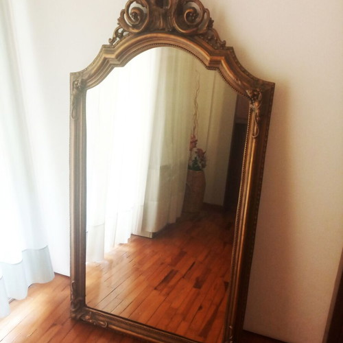 Wood Carved Gold Mirror Like New Large Size
