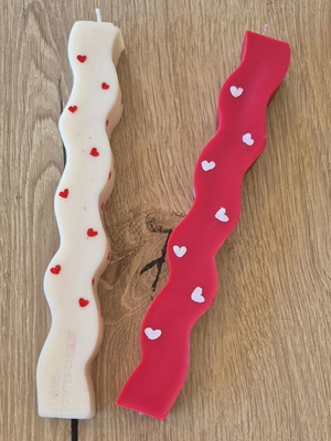 Scented rapeseed candles hand-painted, new, set of 2 pieces