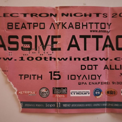 Massive Attack 2003 Lycabettus ticket used