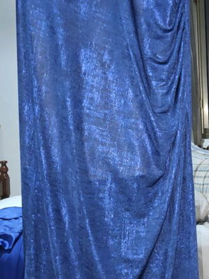 Blue dress with gold strap detail like new for wedding or baptism