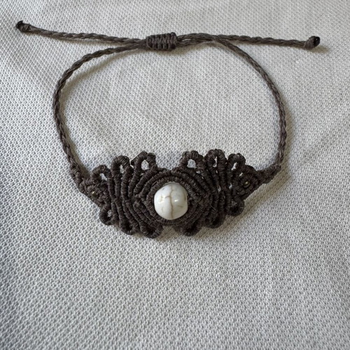 Macrame bracelet boho with semiprecious stone, new