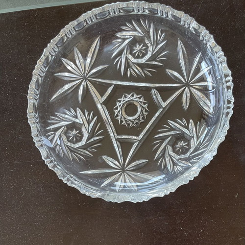 Cut Crystal vintage set of 3 coasters like new