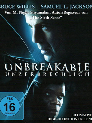 Unbreakable Blu-ray movie, thriller sci-fi