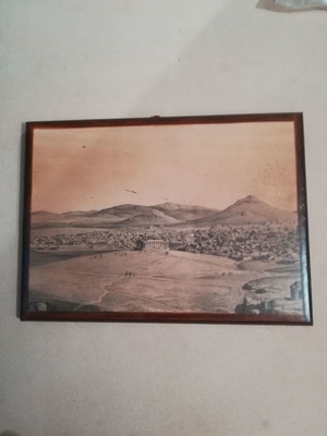 Engravings depicting old Athens on processed wood new, set of 2