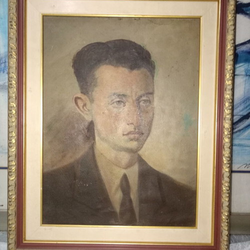 Portrait oil painting, unsigned, 40x50 cm with frame