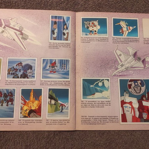 Transformers Panini Sticker Album used, 237 of 256 stickers