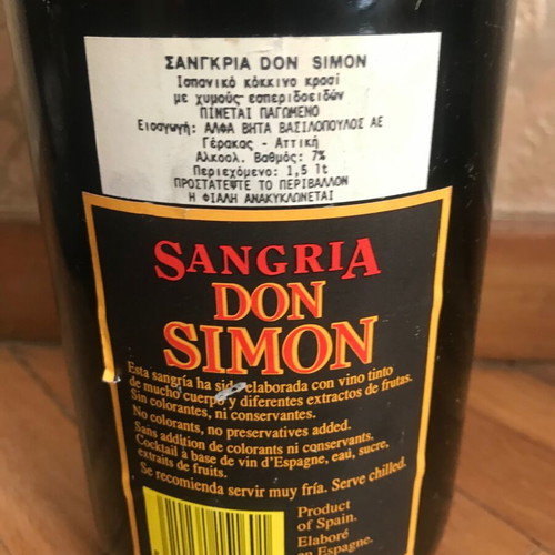 Sangria Don Simon 25-year-old sealed bottle 1.5 L