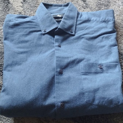 Men's cotton winter shirts size L, like new, beige and blue, set of two