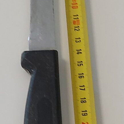 Professional kitchen knives and sharpener set, used