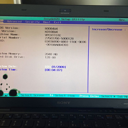 Sony Vaio PCG-21111M VPCX11S1E laptop used for repair