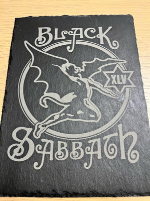 Black Sabbath 45th Anniversary engraved on waterproof stone 32x24 cm