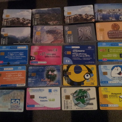 Phone cards used, pack of 20 pieces