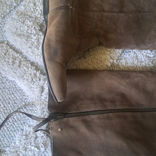Leather boots used brown size 37 knee-high