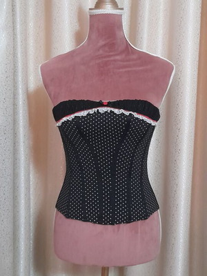 Corset Ann Summers black polka dot strapless top like new