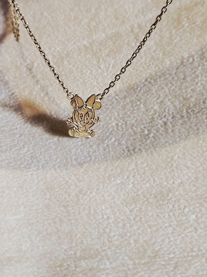 Disney Minnie 585 14K authentic gold necklace like new